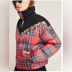 Anthropologie NVLT jovial plaid puffer jacket